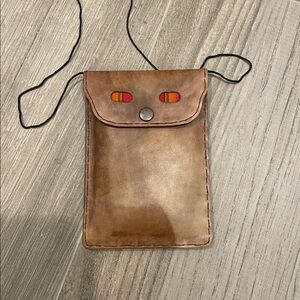 Brown Leather Crossbody Pouch